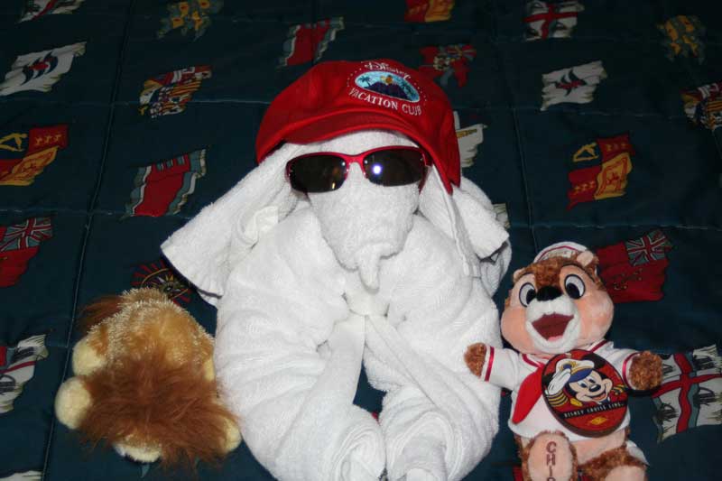 Towel animal gets in the spirit