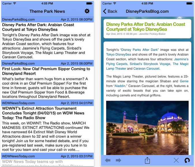 Theme Park News App