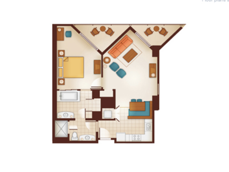One Bedroom villa floor plan