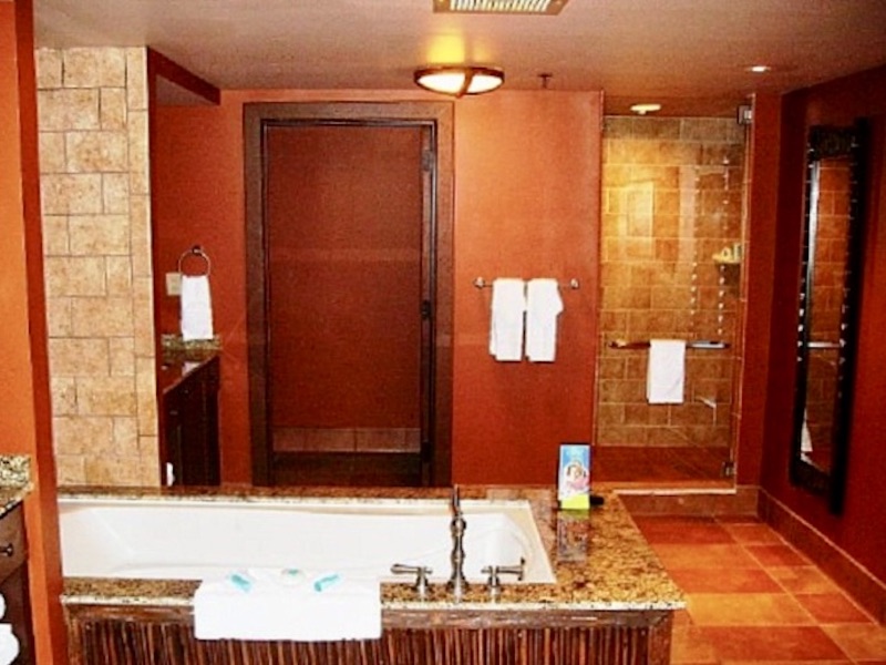 Master bathroom tub with shower on far right