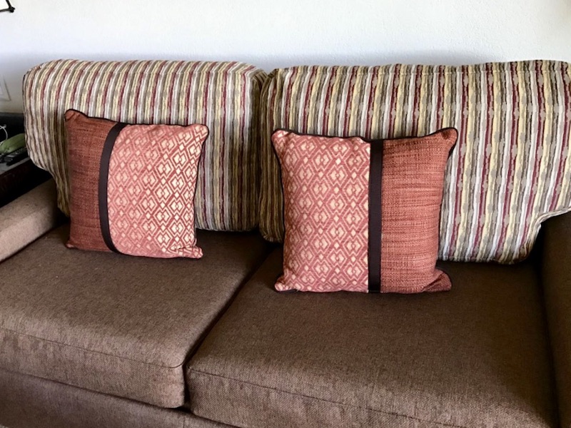 Sofa with throw pillows