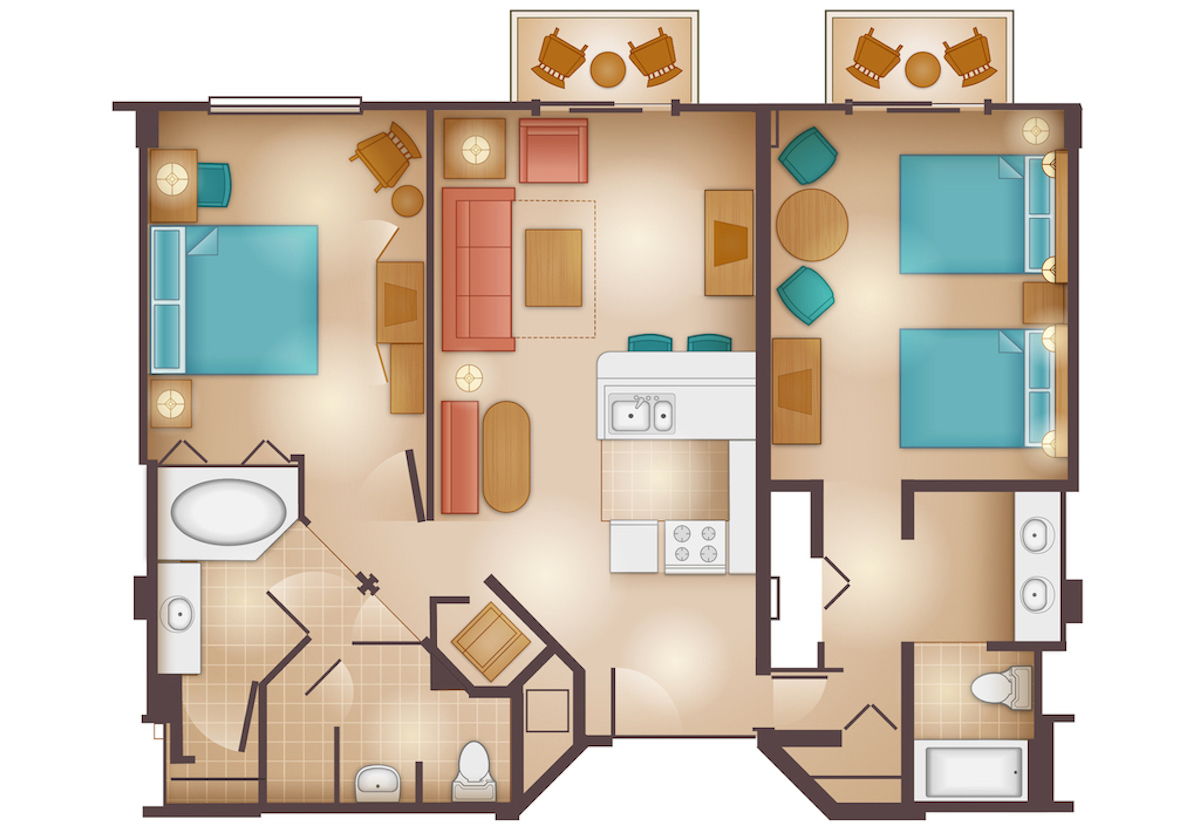 Dedicated Two Bedroom Villa Floorplan