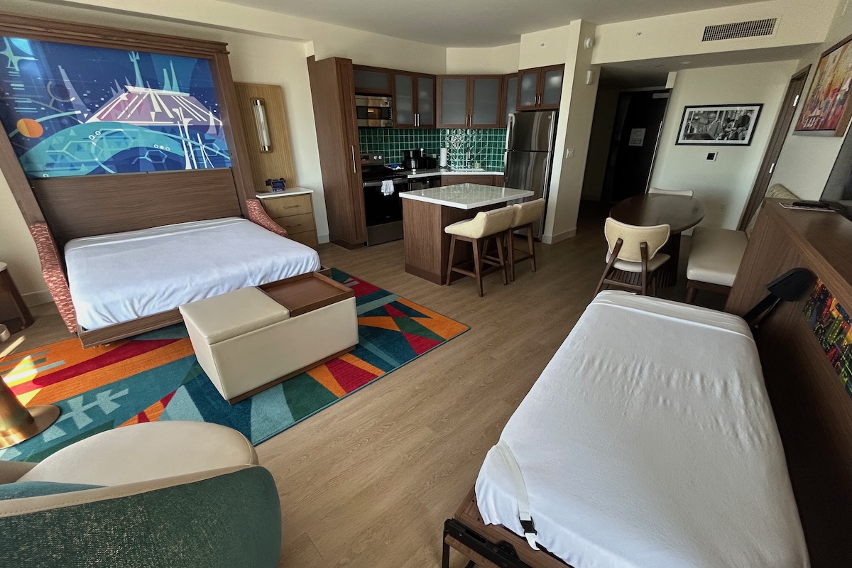 Living room with beds open