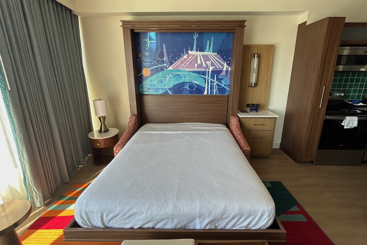 Living room sofa bed open