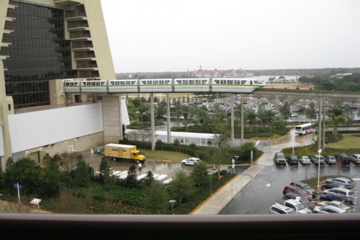 Contemporary Tower viewed from connecting bridge