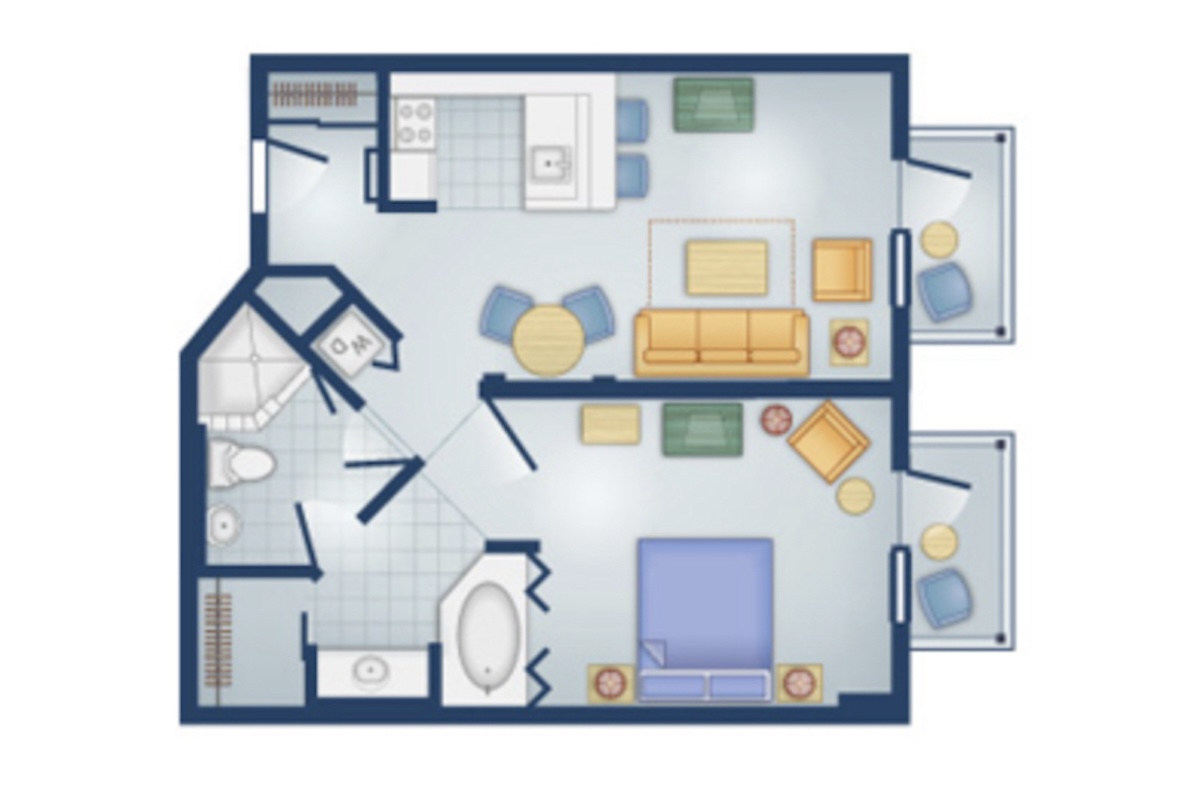 One Bedroom Villa floor plan