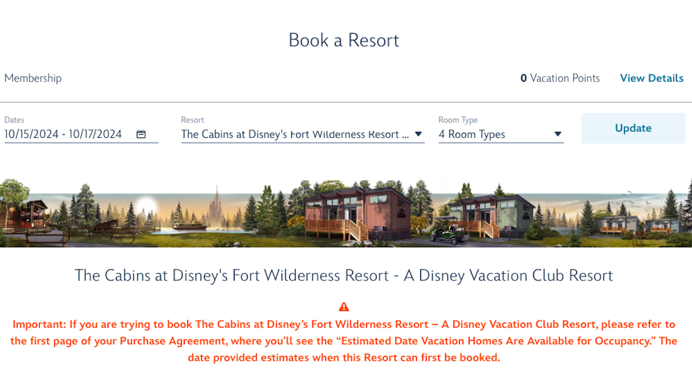 Cabins at Disneys Fort Wilderness Reservations 2024 February