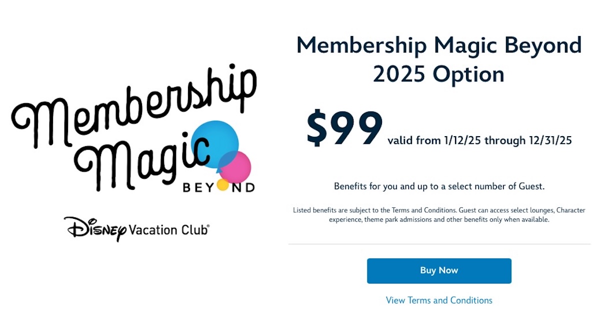 Disney Vacation Club Membership Magic Beyond 2025 Purchase