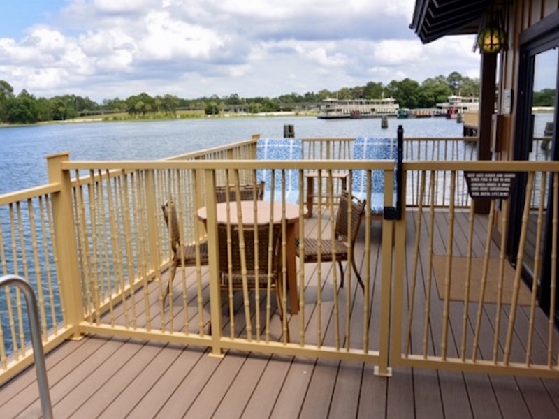Gate separating plunge pool from rest of the deck
