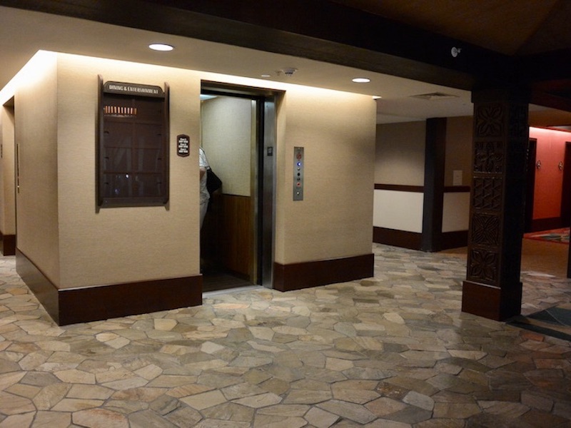 Moorea's small elevator; larger elevator to left