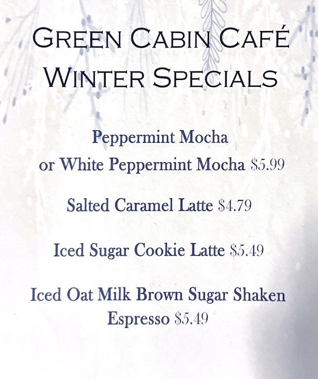 Green Cabin Cafe Specials