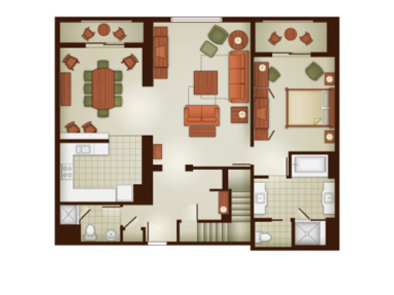 Three Bedroom Grand Villa floor plan - first floor