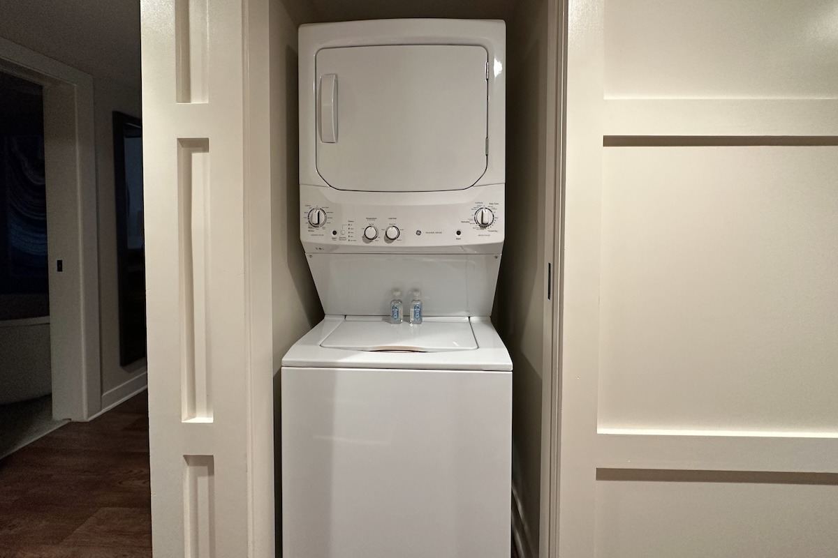 Stacked washer and dryer