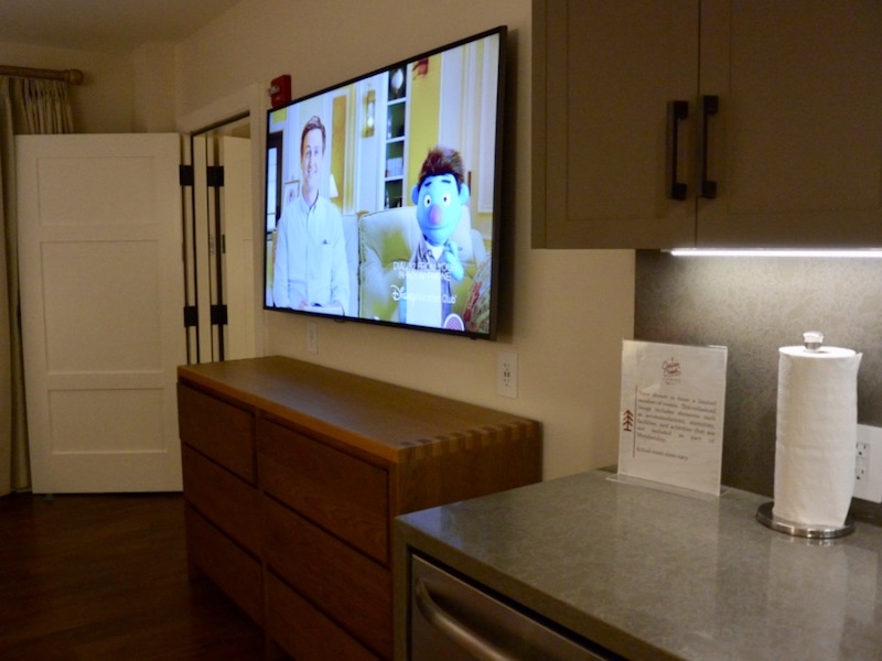 Living room flat panel television and storage