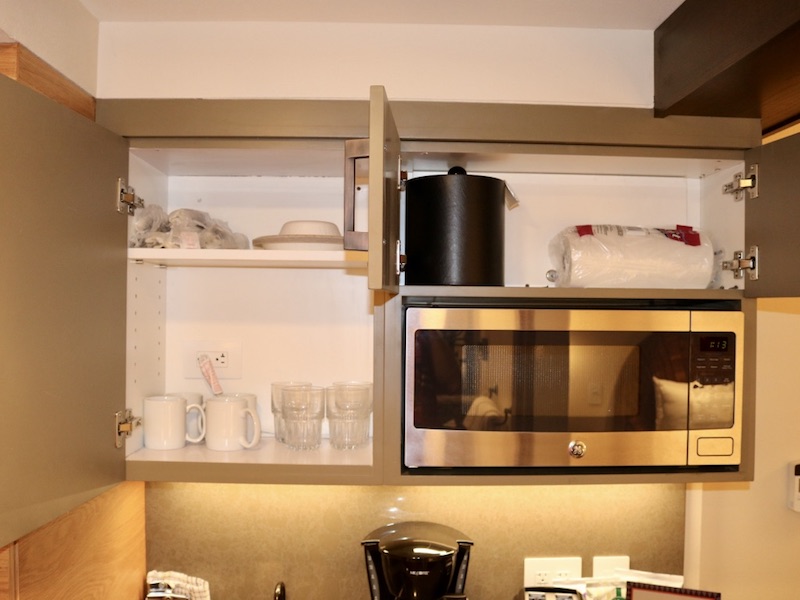 Kitchenette upper cabinet detail